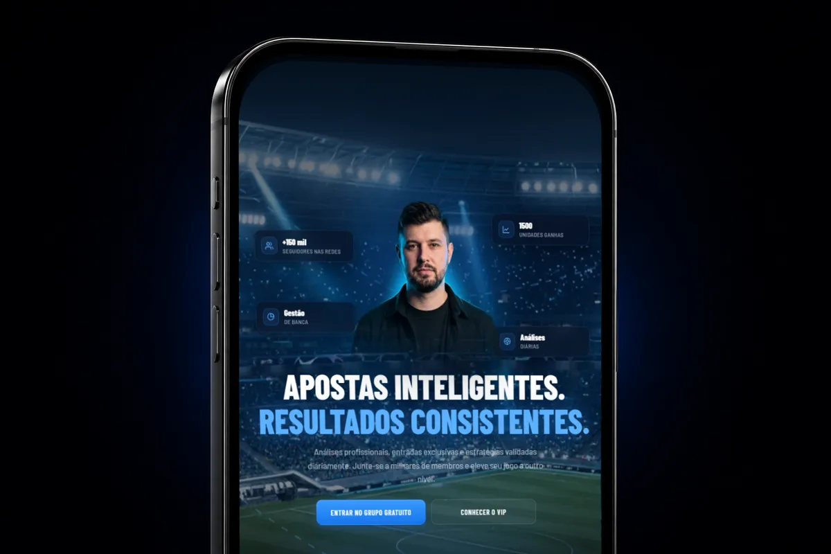 Landing page de Danilo Martins em um celular